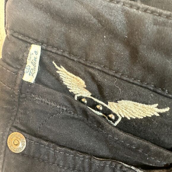 Robin's Jeans SP8369 Long Flap Studded Pockets Black Skinny Jeans Women's 26 - Picture 4 of 8